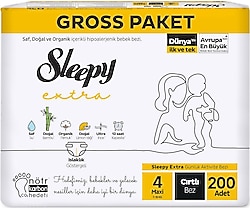 Sleepy Extra Günlük Aktivite 4 Numara Maxi 100'lü 2 Adet Bebek Bezi