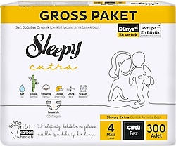 Sleepy Extra Günlük Aktivite 4 Numara Maxi 100'lü 3 Adet Bebek Bezi