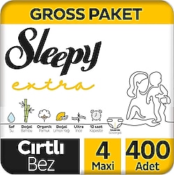 Sleepy Extra Günlük Aktivite 4 Numara Maxi 100'lü 4 Adet Bebek Bezi