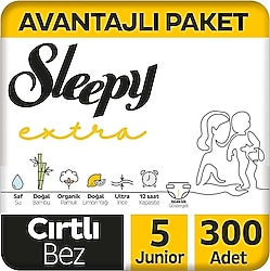 Sleepy Extra Günlük Aktivite 5 Numara Junior 300'lü Bebek Bezi