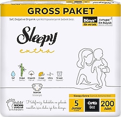 Sleepy Extra Günlük Aktivite 5 Numara Junior 200'lü Bebek Bezi