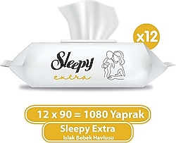 Sleepy Extra 90 Yaprak 12'li Paket Islak Mendil
