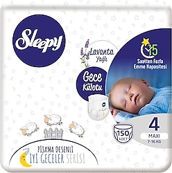 Sleepy Lavanta Yağlı 4 Numara Maxi 150'li Gece Külot Bez