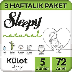 Sleepy Natural 5 Numara Junior 72'li Külot Bez
