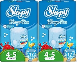 Sleepy 4-5 Beden Junior 7-18 kg 34'lü Mayo Bez