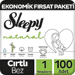 Sleepy Natural 1 Numara Yenidoğan 100'lü Bebek Bezi