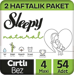 Sleepy Natural 4 Numara Maxi 54'lü Bebek Bezi
