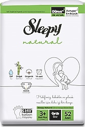 Sleepy Natural 3+ Numara Midi Plus 52'li Bebek Bezi