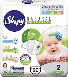Sleepy Natural 2 Numara Mini 20'li Bebek Bezi