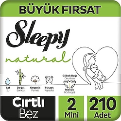 Sleepy Natural 2 Numara Mini 42'li 5 Adet Bebek Bezi