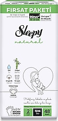Sleepy Natural 2 Numara Mini 48'li Bebek Bezi