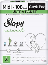 Sleepy Natural 3 Numara Midi 108'li Bebek Bezi