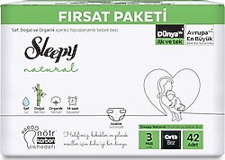 Sleepy Natural 3 Numara Midi 42'li Bebek Bezi