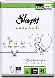 Sleepy Natural 3 Numara Midi 56'lı Bebek Bezi