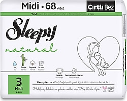 Sleepy Natural 3 Numara Midi 68'li Bebek Bezi