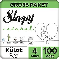 Sleepy Natural 4 Numara Maxi 100'lü Külot Bez