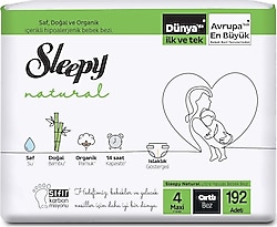 Sleepy Natural 4 Numara Maxi 96'lı 2 Adet Bebek Bezi