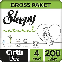 Sleepy Natural 4 Numara Maxi 100'lü 2 Adet Bebek Bezi