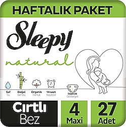 Sleepy Natural 4 Numara Maxi 27'li Bebek Bezi