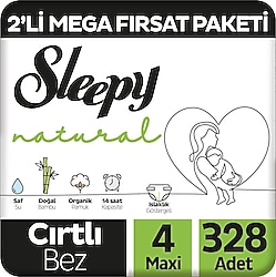 Sleepy Natural 4 Numara Maxi 164'lü 2 Adet Bebek Bezi