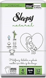Sleepy Natural 4 Numara Maxi 52'li Bebek Bezi