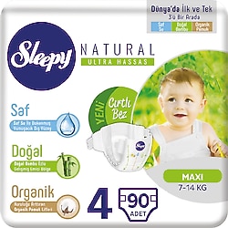 Sleepy Natural 4 Numara Maxi 90'lı Bebek Bezi