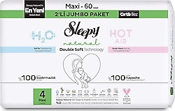 Sleepy Natural 4 Numara Maxi 60'lı Bebek Bezi