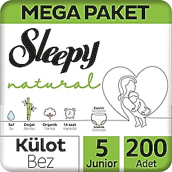 Sleepy Natural 5 Numara Junior 100'lü 2 Adet Külot Bez