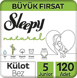 Sleepy Natural 5 Numara Junior 120'li Külot Bez