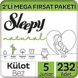 Sleepy Natural 5 Numara Junior 58'li 4 Adet Külot Bez