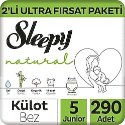 Sleepy Natural 5 Numara Junior 58'li 5 Adet Külot Bez