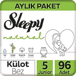Sleepy Natural 5 Numara Junior 96'lı Külot Bez