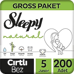 Sleepy Natural 5 Numara Junior 200'lü Bebek Bezi