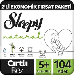 Sleepy Natural 5+ Numara Junior Plus 104'lü Bebek Bezi