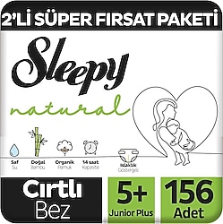 Sleepy Natural 5+ Numara Junior Plus 156'lı Bebek Bezi