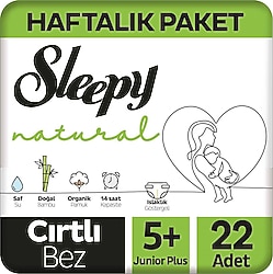 Sleepy Natural 5+ Numara Junior Plus 22'li Bebek Bezi