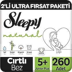 Sleepy Natural 5+ Numara Junior Plus 260'lı Bebek Bezi