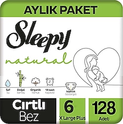 Sleepy Natural 6 Numara X-Large 128'li Bebek Bezi
