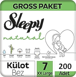 Sleepy Natural 7 Numara XX Large 100'lü 2 Adet Külot Bez