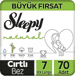 Sleepy Natural 7 Numara XX Large 70'li Bebek Bezi