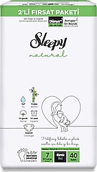 Sleepy Natural 7 Numara XX Large 40'lı Bebek Bezi