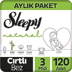 Sleepy Natural 3 Numara Midi 120'li Bebek Bezi