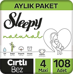 Sleepy Natural 4 Numara Maxi 108'li Bebek Bezi