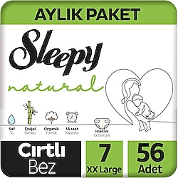 Sleepy Natural 7 Numara XX Large 56'lı Bebek Bezi