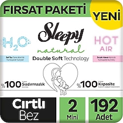 Sleepy Natural Double Soft 2 Numara Mini 48'li 4 Adet Bebek Bezi