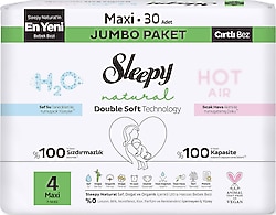 Sleepy Natural Double Soft 4 Numara Maxi 30'lu Bebek Bezi