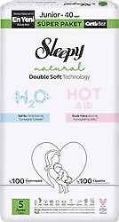 Sleepy Natural Double Soft 5 Numara Junior 40'lı Bebek Bezi
