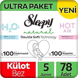 Sleepy Natural Double Soft 5 Numara Junior 78'li Külot Bez