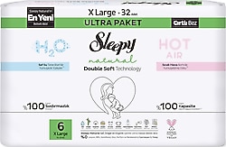 Sleepy Natural Double Soft 6 Numara X Large 32'li Bebek Bezi