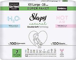 Sleepy Natural Double Soft 7 Numara XX Large 28'li Külot Bez